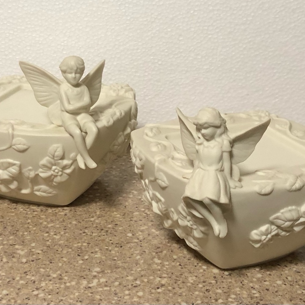 Partylite Enchantment Boy And Girl Fairy Candle Holders set. 5-1/2"